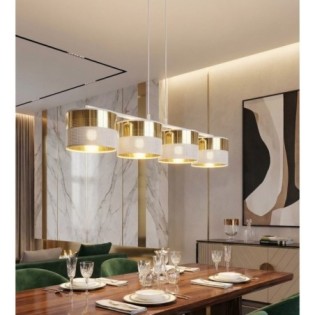 Lámpara colgante Velto Blanco+Oro (4 luces)