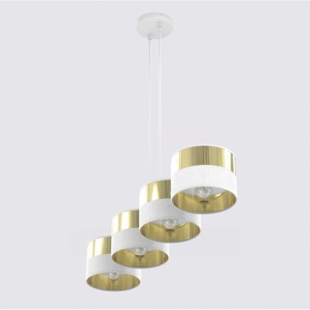 Lámpara colgante Velto Blanco+Oro (4 luces)