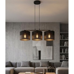Lámpara colgante Lomis Negro (3 luces)