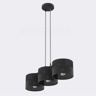 Lámpara colgante Lomis Negro (3 luces)