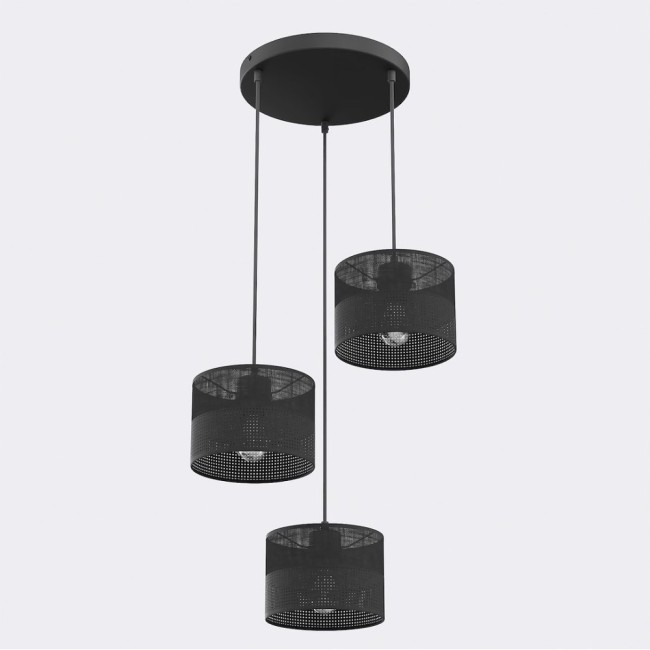 Lámpara colgante Lomis II Negro (3 luces)