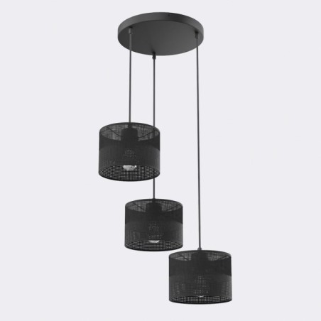 Lámpara colgante Lomis II Negro (3 luces)