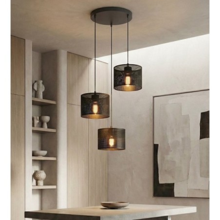 Lámpara colgante Lomis II Negro (3 luces)