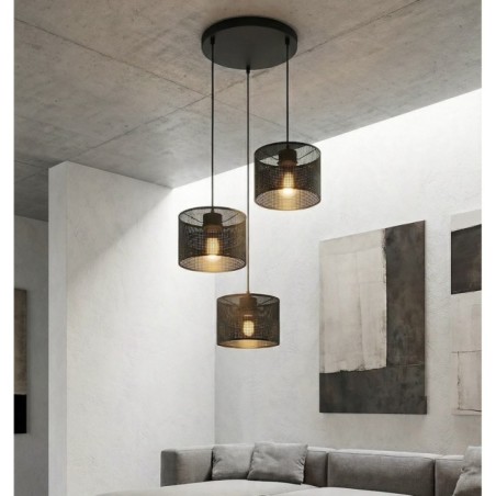 Lámpara colgante Lomis II Negro (3 luces)