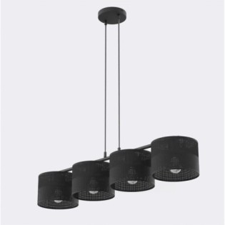 Lámpara colgante Lomis Negro (4 luces)