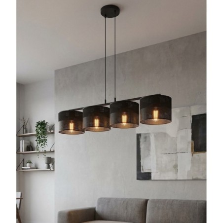 Lámpara colgante Lomis Negro (4 luces)
