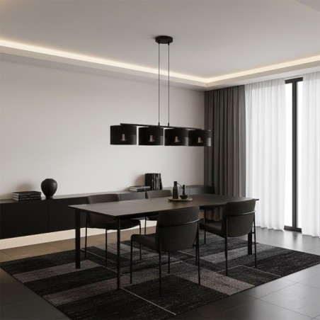 Lámpara colgante Lomis Negro (4 luces)