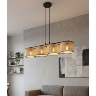 Lámpara colgante Nar Ratán (4 luces)