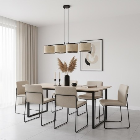 Lámpara colgante Nar Ratán (4 luces)