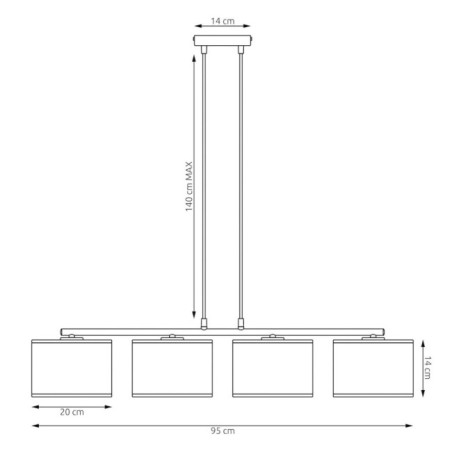 Lámpara colgante Nar Ratán (4 luces)