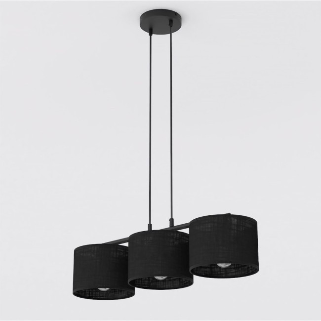 Lámpara colgante Nar Negro (3 luces)