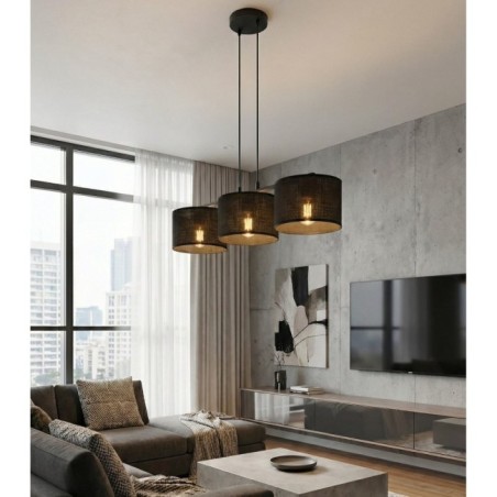 Lámpara colgante Nar Negro (3 luces)