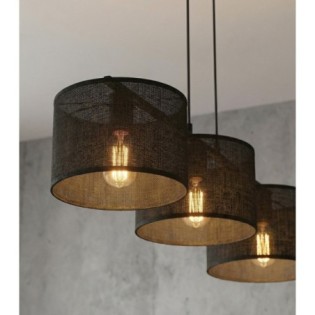 Lámpara colgante Nar Negro (3 luces)