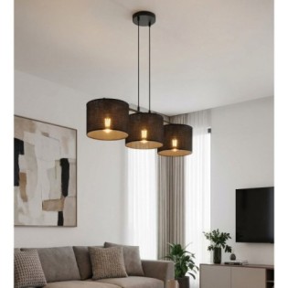 Lámpara colgante Nar Negro (3 luces)