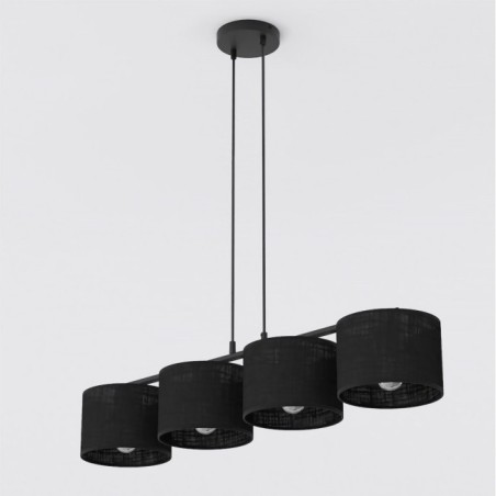 Lámpara colgante Nar Negro (4 luces)