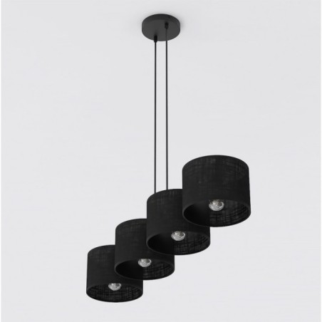 Lámpara colgante Nar Negro (4 luces)