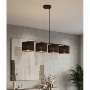Lámpara colgante Nar Negro (4 luces)