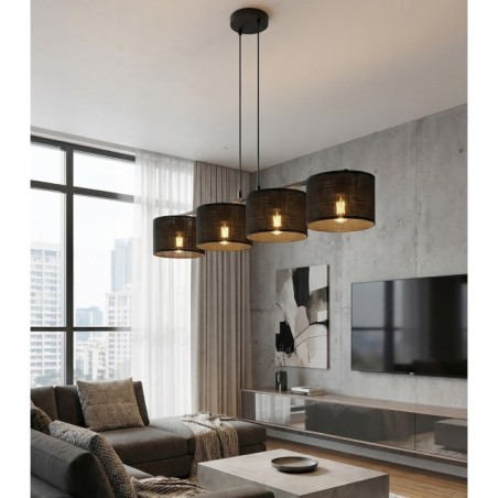 Lámpara colgante Nar Negro (4 luces)
