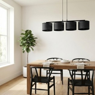 Lámpara colgante Nar Negro (4 luces)