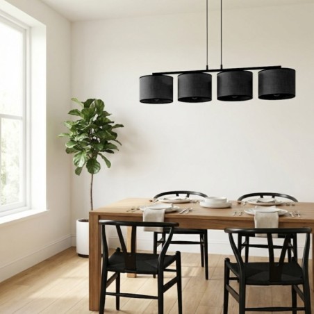 Lámpara colgante Nar Negro (4 luces)