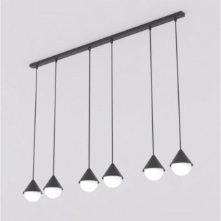 Lámpara colgante Peka II Negro (6 luces)