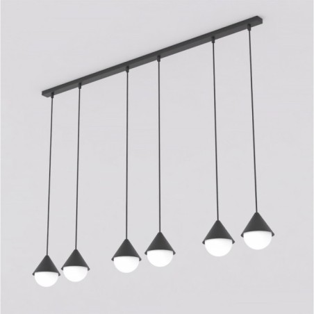 Lámpara colgante Peka II Negro (6 luces)