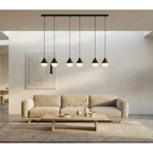 Lámpara colgante Peka II Negro (6 luces)