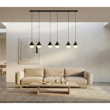 Lámpara colgante Peka II Negro (6 luces)
