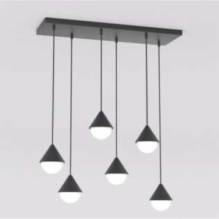 Lámpara colgante Peka Negro (6 luces)