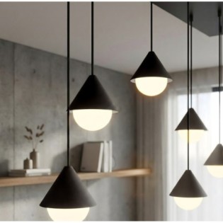 Lámpara colgante Peka Negro (6 luces)