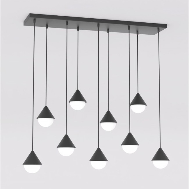 Lámpara colgante Peka Negro (9 luces)