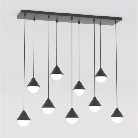Lámpara colgante Peka Negro (9 luces)