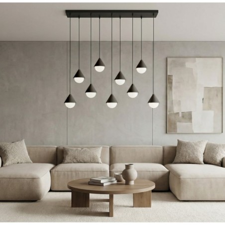 Lámpara colgante Peka Negro (9 luces)