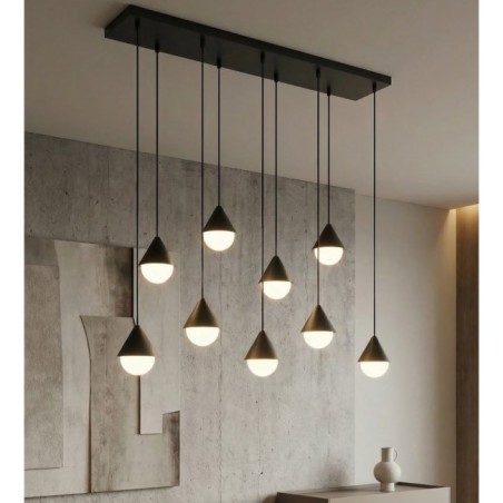 Lámpara colgante Peka Negro (9 luces)
