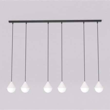 Lámpara colgante Peka II Negro+Blanco (6 luces)