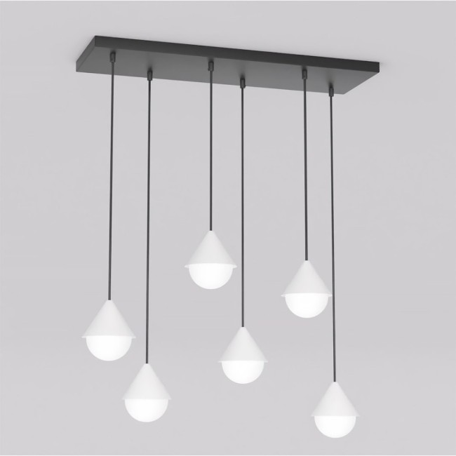 Lámpara colgante Peka Negro+Blanco (6 luces)