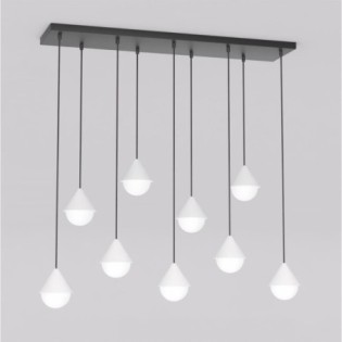 Lámpara colgante Peka Negro+Blanco  (9 luces)