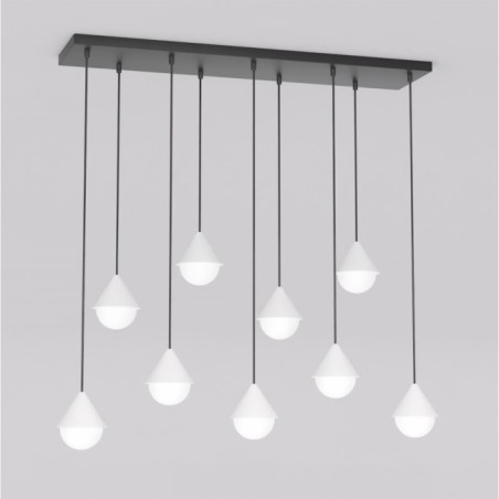 Lámpara colgante Peka Negro+Blanco  (9 luces)