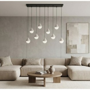 Lámpara colgante Peka Negro+Blanco  (9 luces)