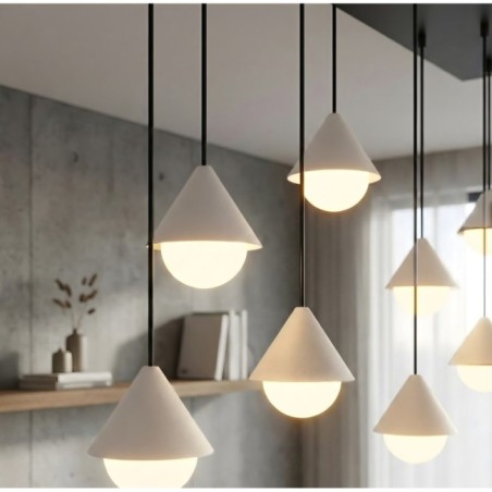 Lámpara colgante Peka Negro+Blanco  (9 luces)