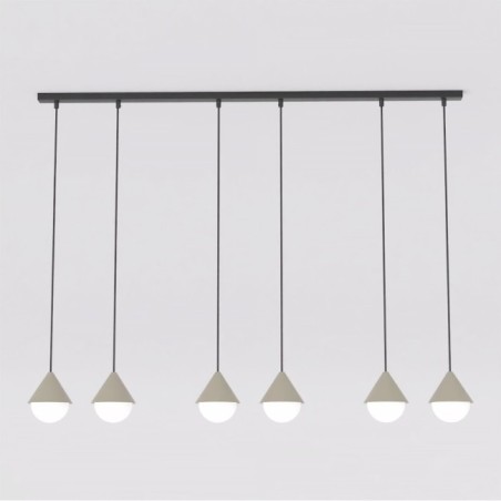 Lámpara colgante Peka II Negro+Moca (6 luces)