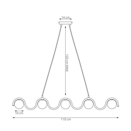 Lámpara colgante Isar Naranja (5 luces)