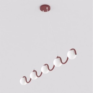 Lámpara colgante Isar Burdeos (5 luces)