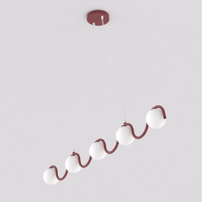 Lámpara colgante Isar Burdeos (5 luces)