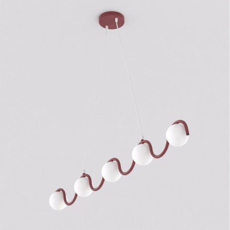 Lámpara colgante Isar Burdeos (5 luces)
