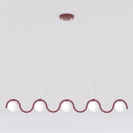 Lámpara colgante Isar Burdeos (5 luces)
