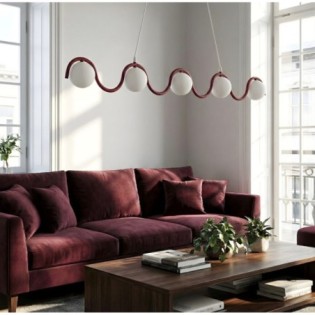Lámpara colgante Isar Burdeos (5 luces)