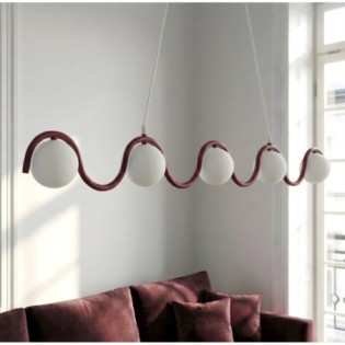 Lámpara colgante Isar Burdeos (5 luces)