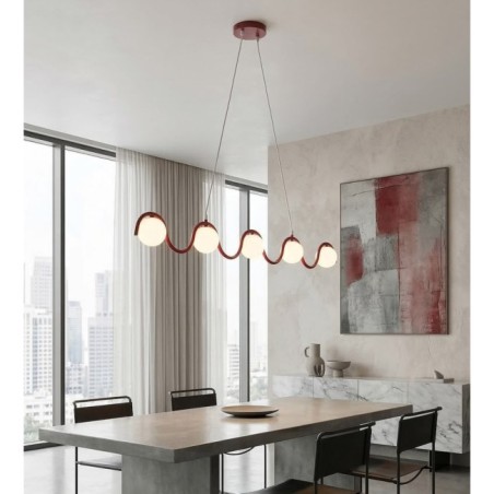 Lámpara colgante Isar Burdeos (5 luces)