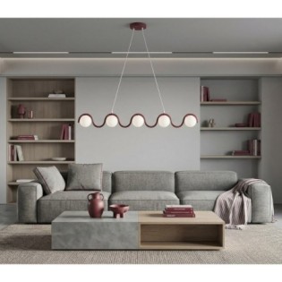 Lámpara colgante Isar Burdeos (5 luces)